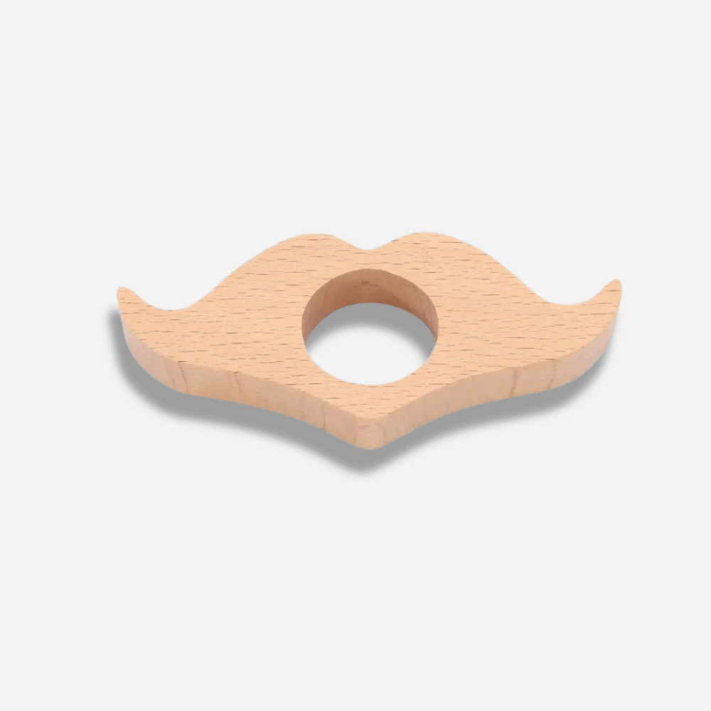 Bague de lecture en bois | Moustache | Paradis du lecteur Bois de Hêtre