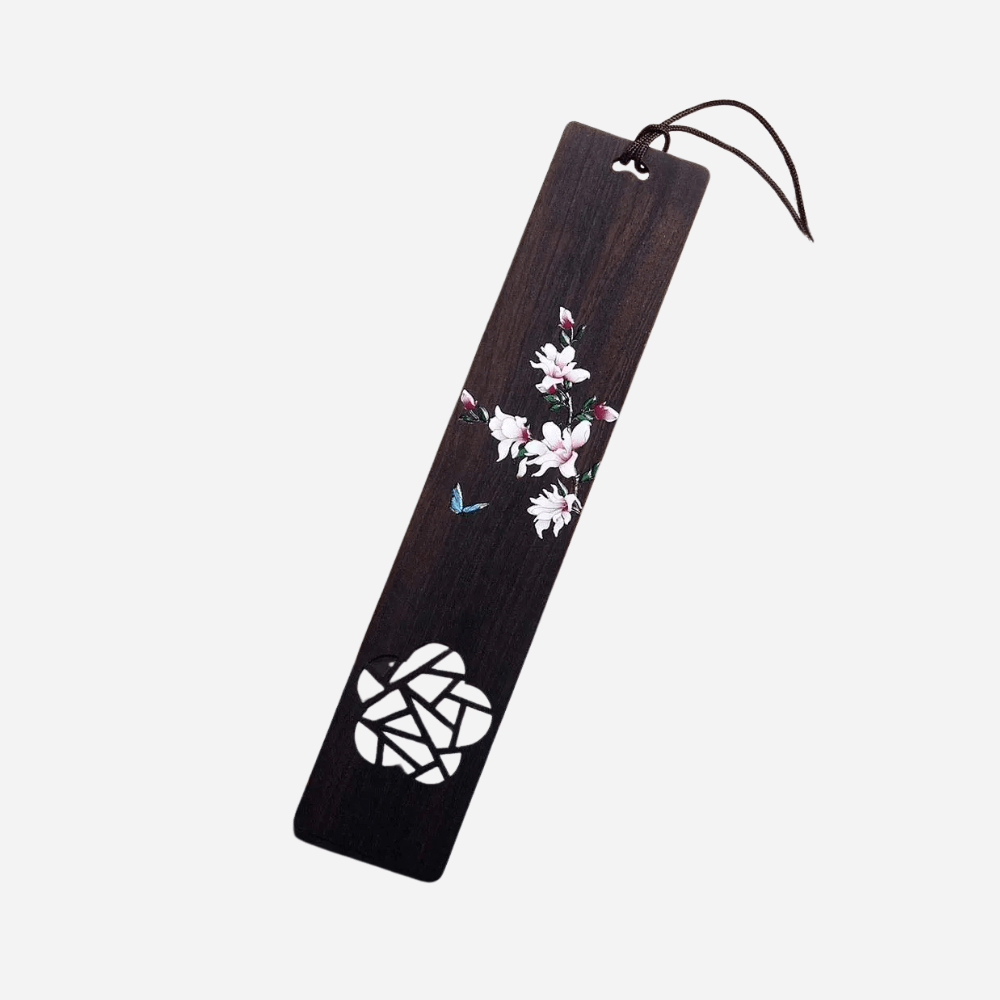 Marque-page en bois | Retro | Paradis du lecteur Fleur 2