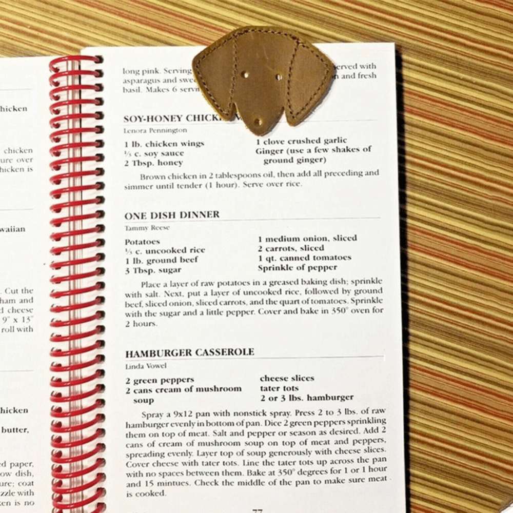 Marque-page en cuir | Chien | Paradis du lecteur Marron