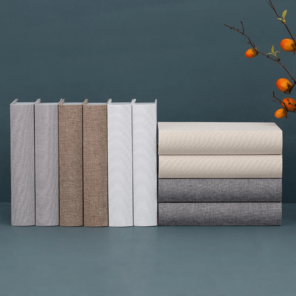 Paradis du lecteur - Lot de 5 faux livres revêtement lin 1