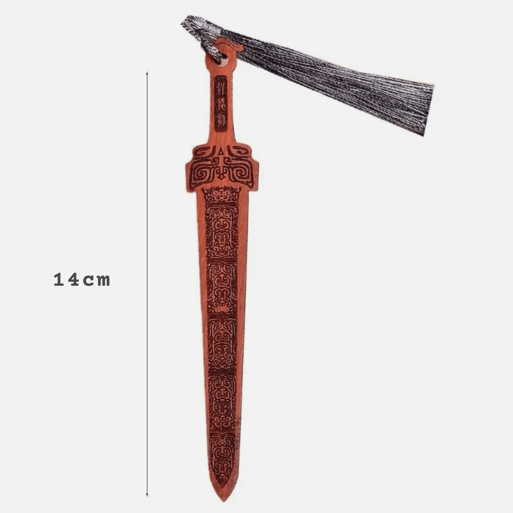 Paradis du lecteur - Marque-page en bois | Épées avec pompon 2 marque-pages