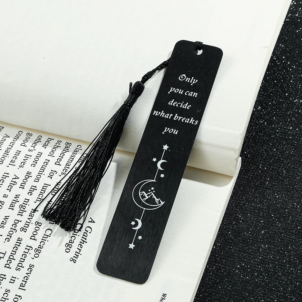 Paradis du lecteur - Marque-page en métal | Citation Noir