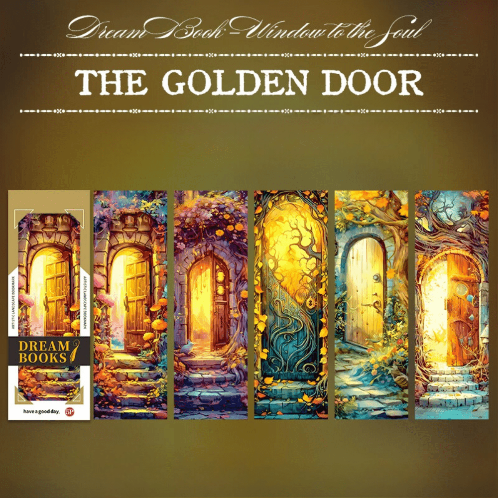 Paradis du lecteur - Marque-pages en PVC | Paysages féériques THE GOLDEN DOOR (5 marque-pages)