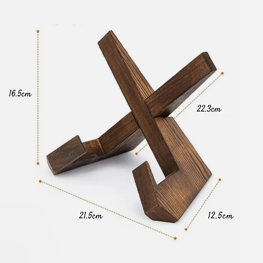 Paradis du lecteur ® - Porte livre de cuisine en bois design Marron