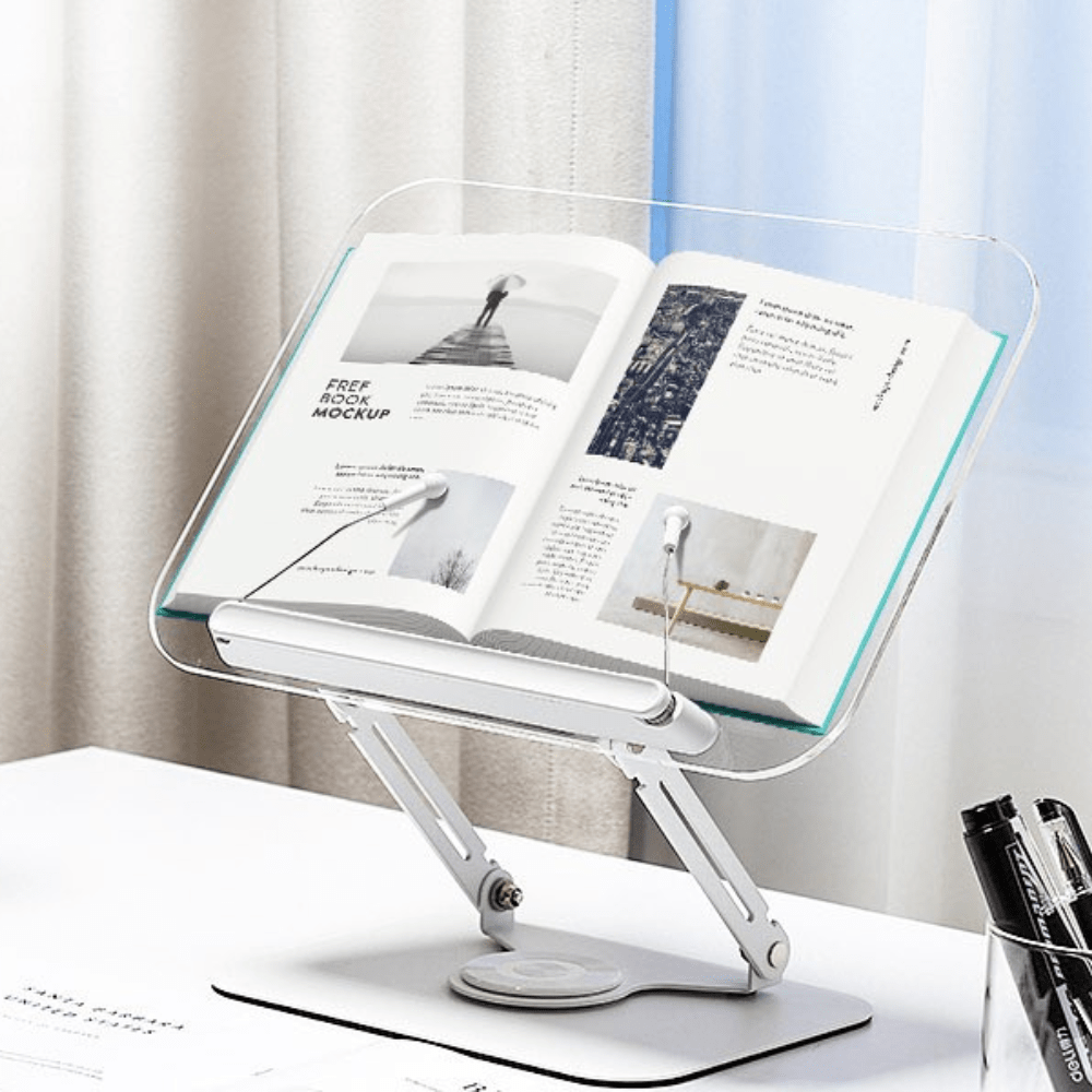 Paradis du lecteur ® - Porte livre de cuisine rotatif Blanc