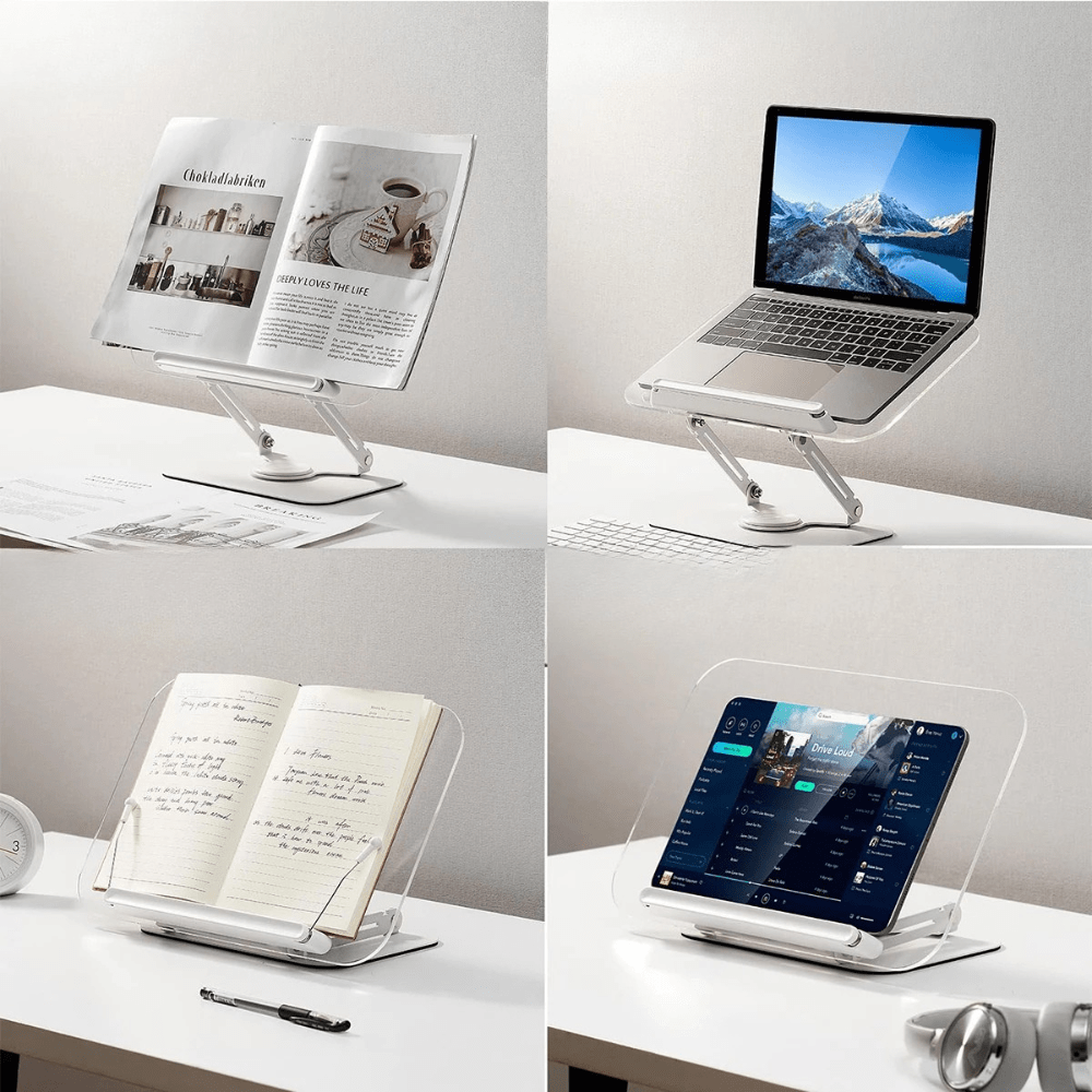Paradis du lecteur ® - Porte livre de cuisine rotatif Blanc