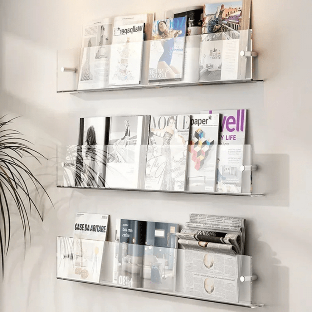 Paradis du lecteur ® - Porte livre mural transparent 50cm Blanc