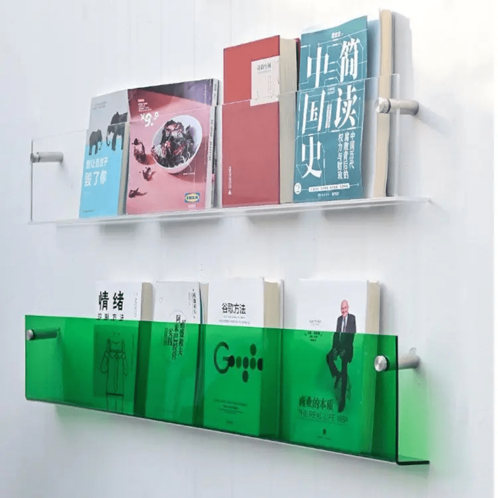 Paradis du lecteur ® - Porte livre mural transparent 50cm Vert