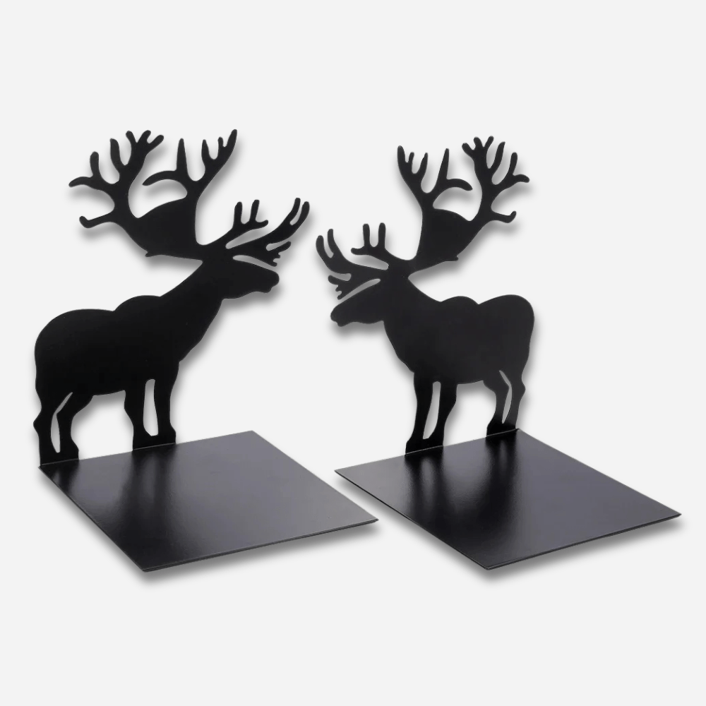 Paradis du lecteur - Serre-livre en métal | Élan de noël Noir