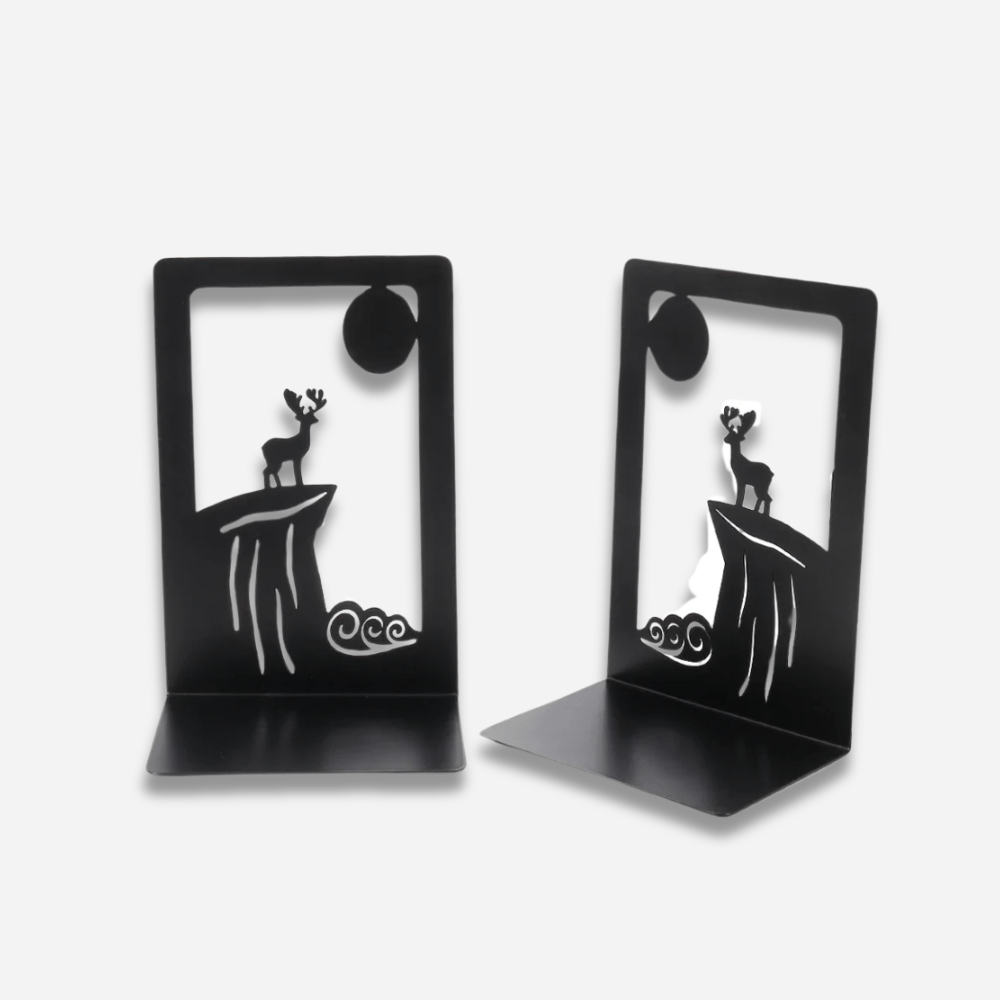 Paradis du lecteur - Serre-livre en métal | Horizon du cerf Noir