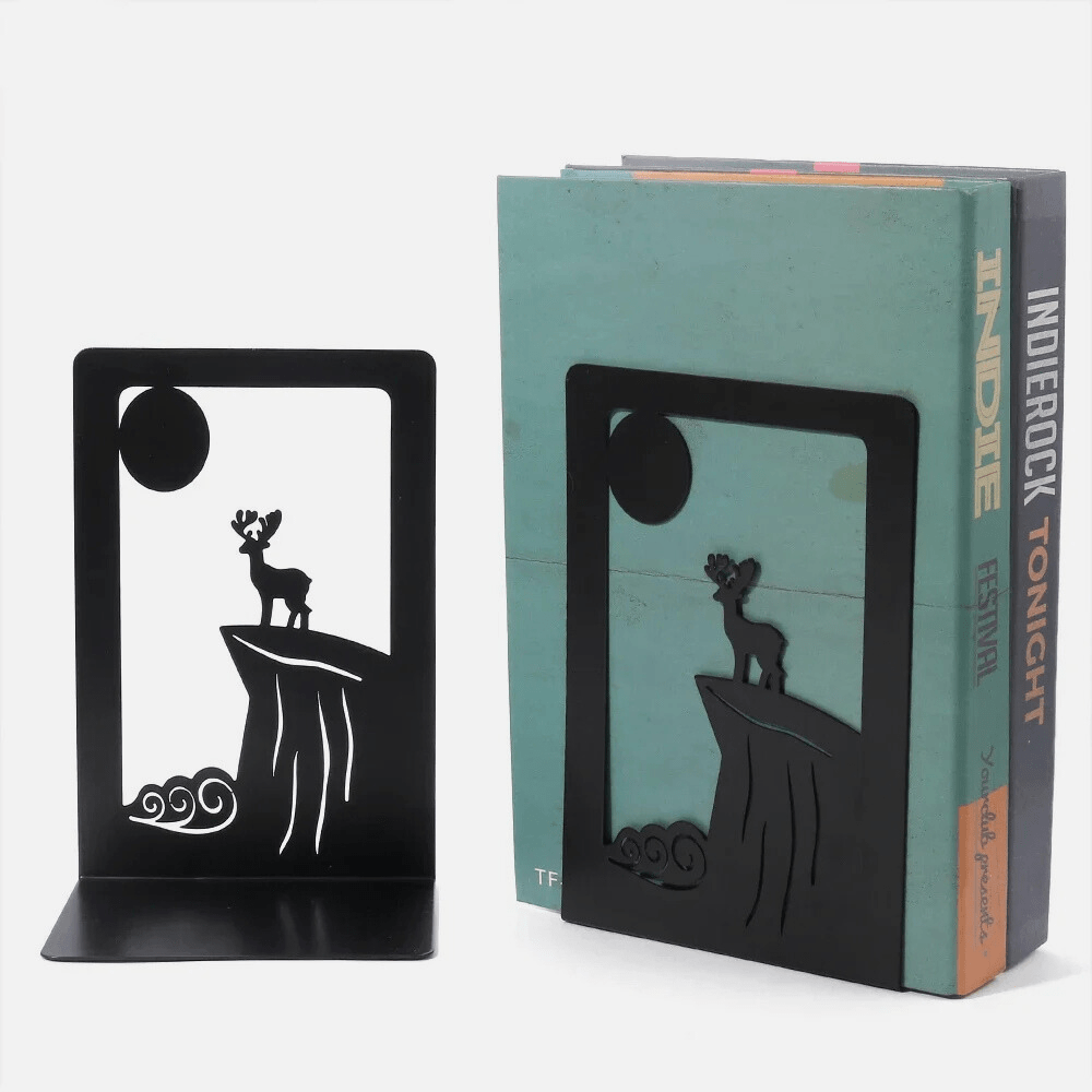 Paradis du lecteur - Serre-livre en métal | Horizon du cerf Noir