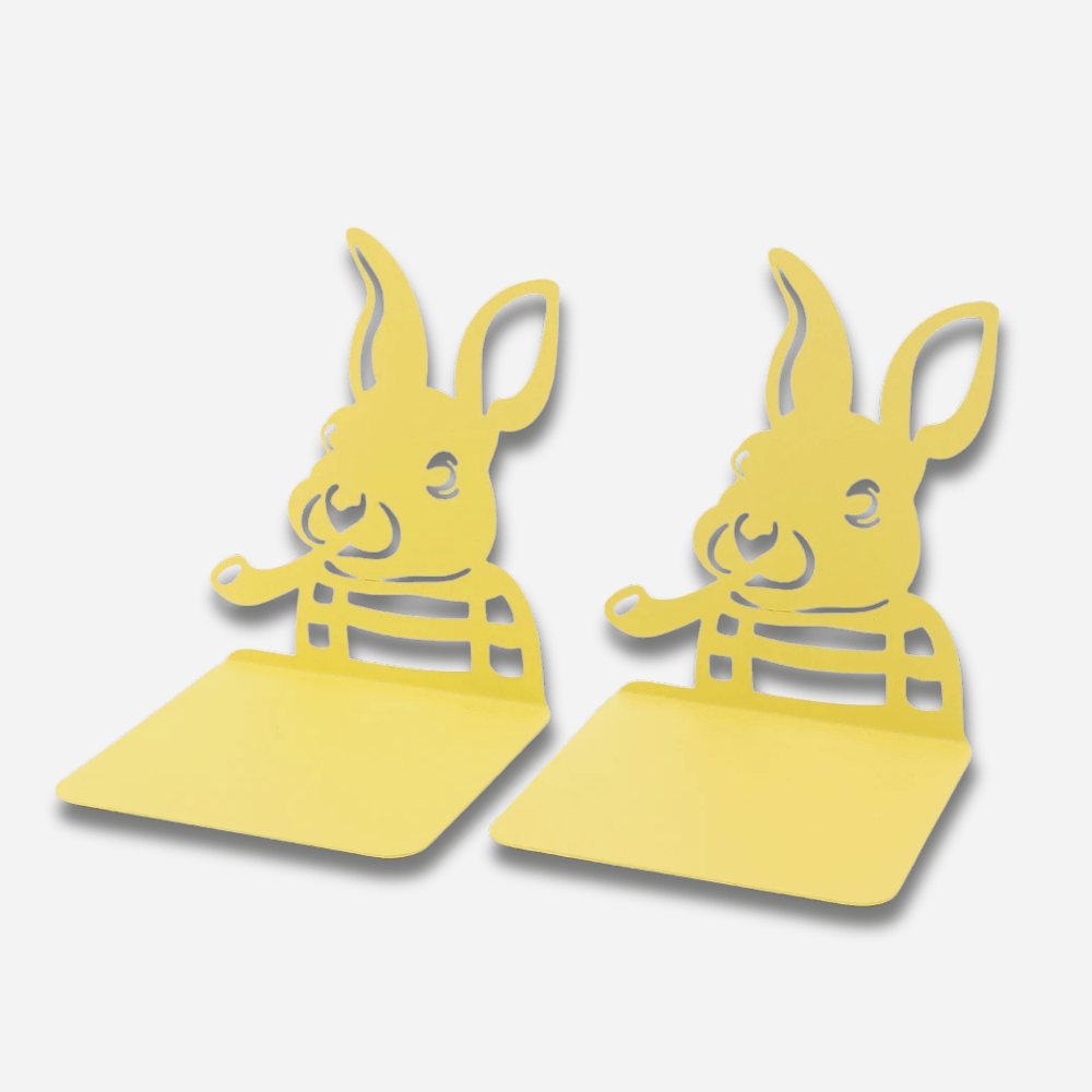 Paradis du lecteur - Serre-livre en métal | Lapins à la pipe