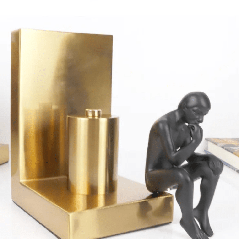 Paradis du lecteur - Serre-livre en métal | Les penseurs Or & Noir