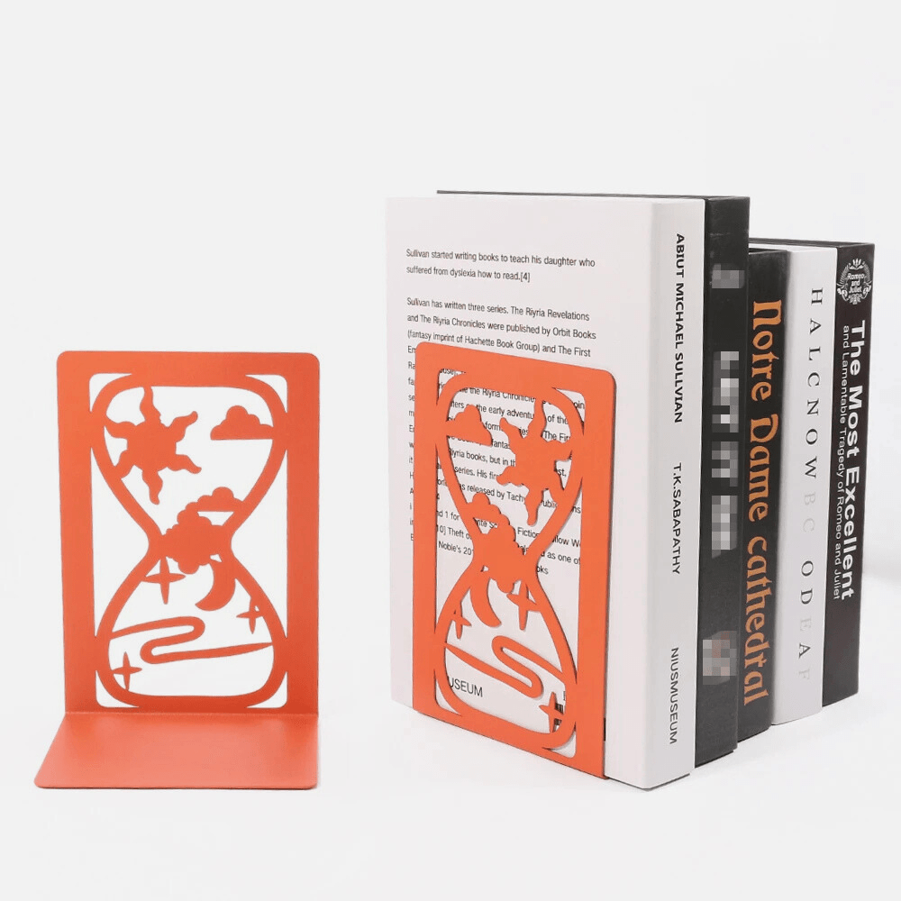 Paradis du lecteur - Serre-livre en métal | Sabliers Orange