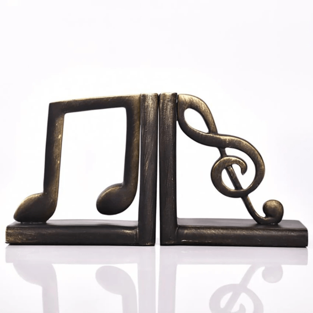 Paradis du lecteur - Serre-livre en résine | Notes musicales