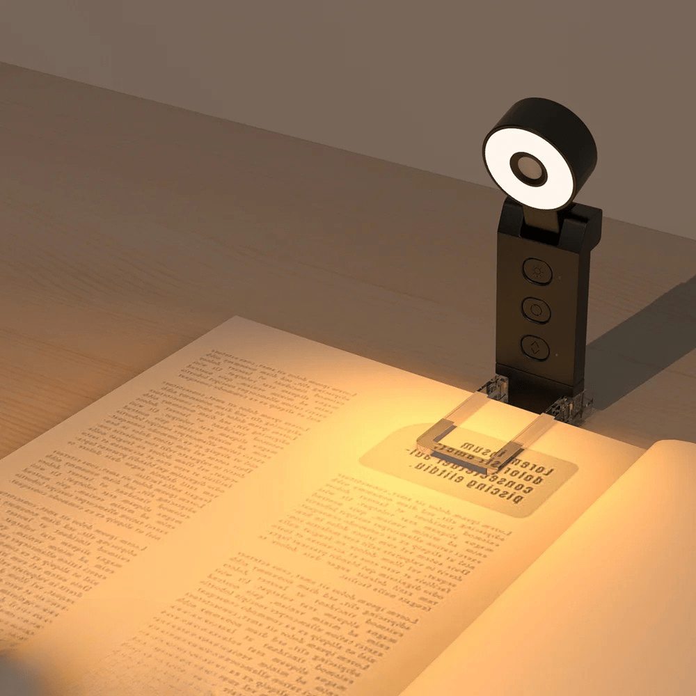 PDL ® - Lampe de lecture à pince rechargeable design Noir