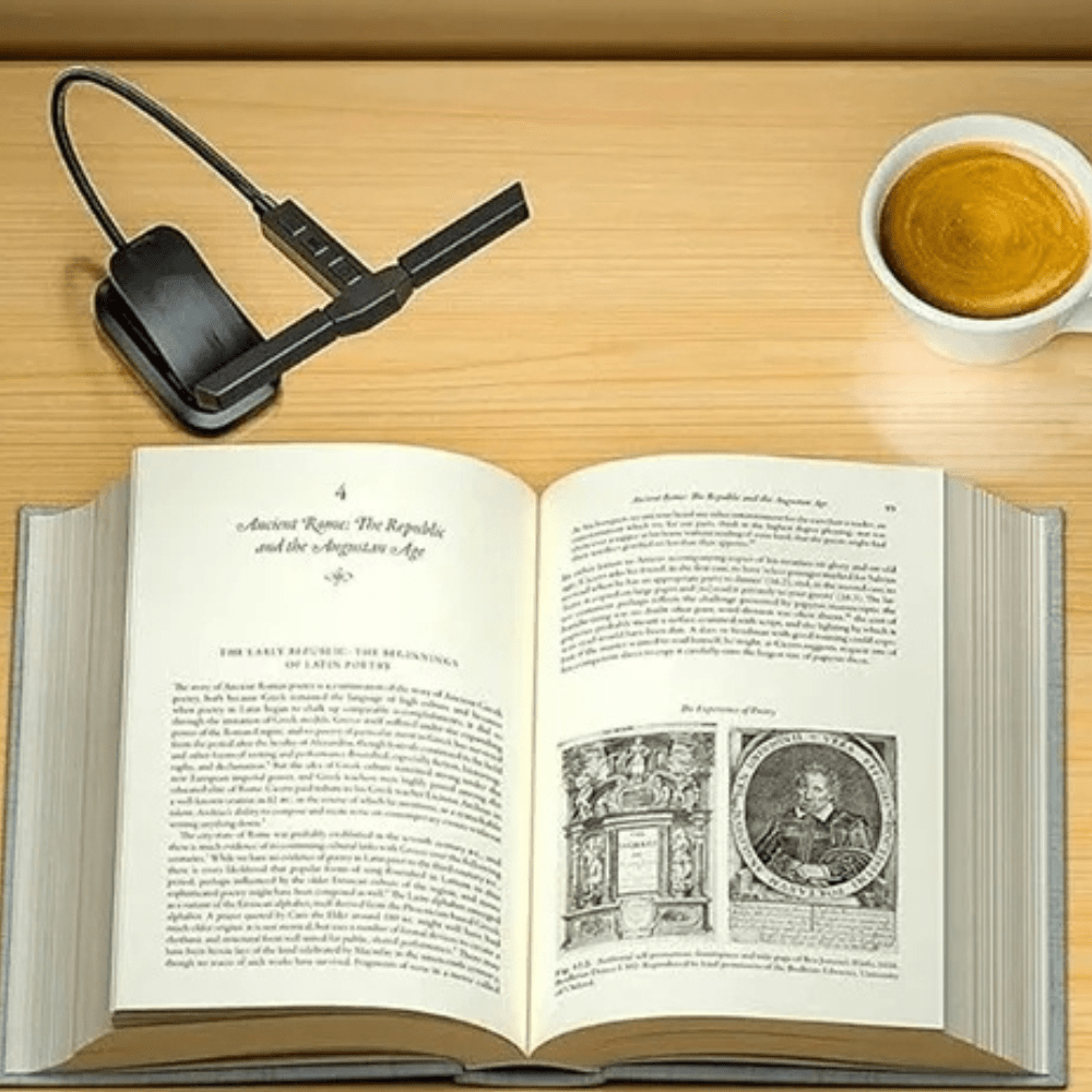 PDL - Lampe de lecture LED compacte avec indicateur batterie Noir