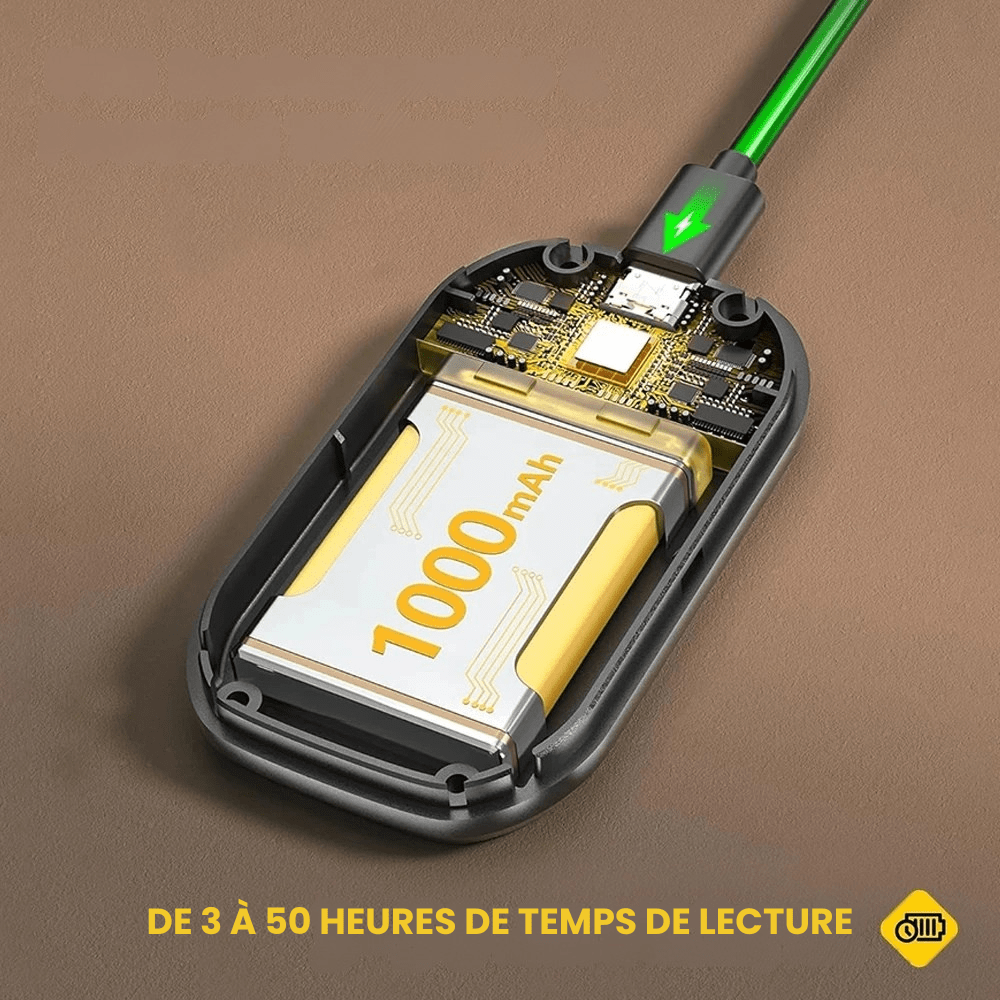PDL - Lampe de lecture LED compacte avec indicateur batterie Noir