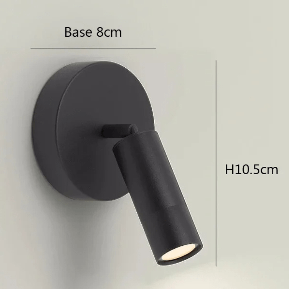 PDL® - Lampe de lecture murale LED rotative pour tête de lit Noir