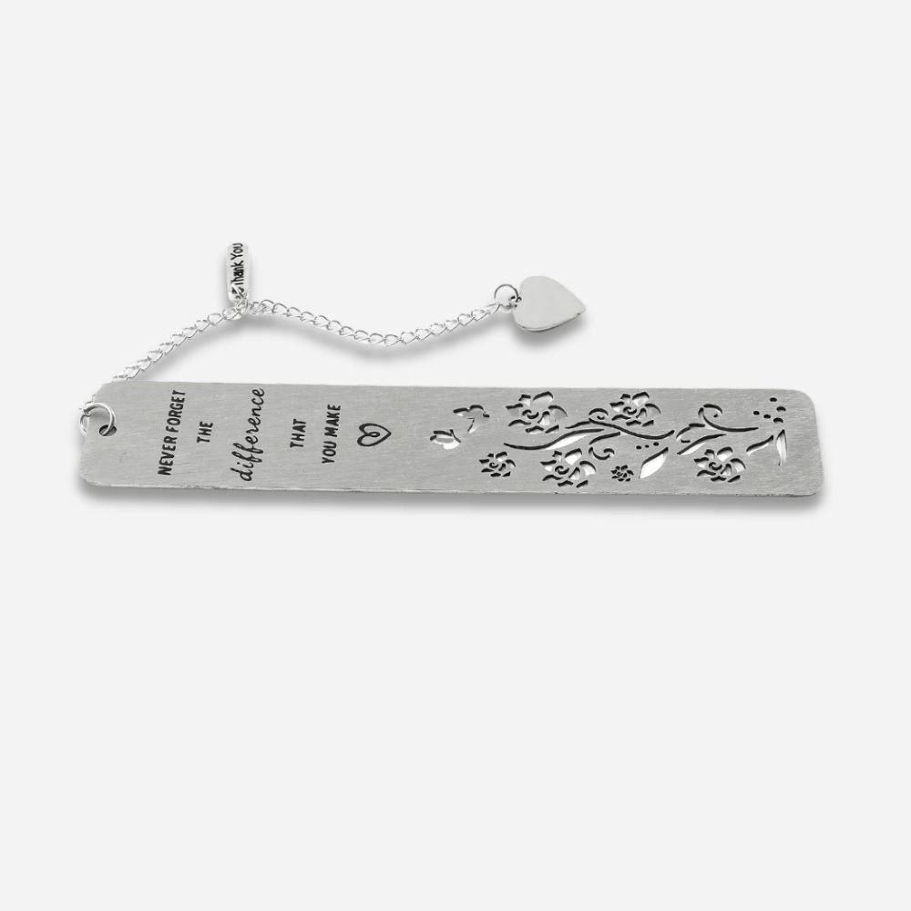 PDL ® - Marque-page en acier inoxydable avec citation Argent