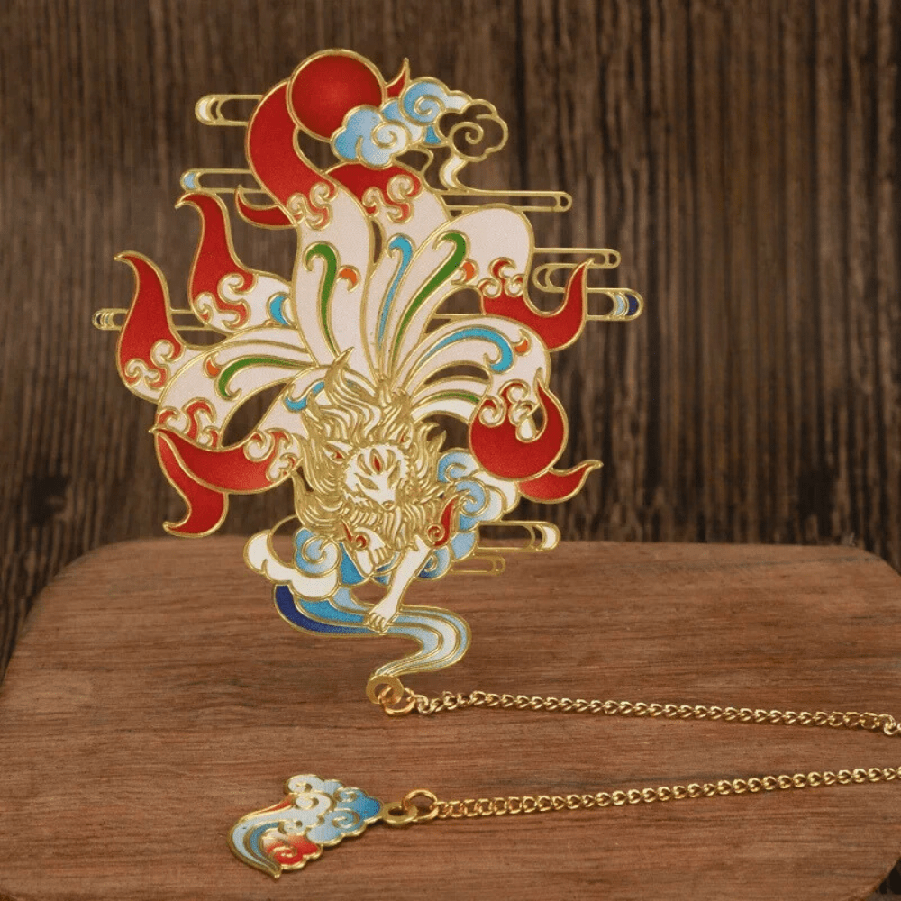 PDL ® - Marque-page en métal | Renard à 9 queues Renard