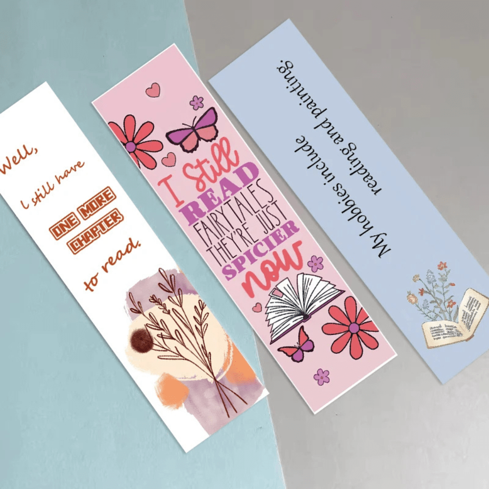 PDL ® - Marque-pages en papier | Messages fleuris 30 marque-pages