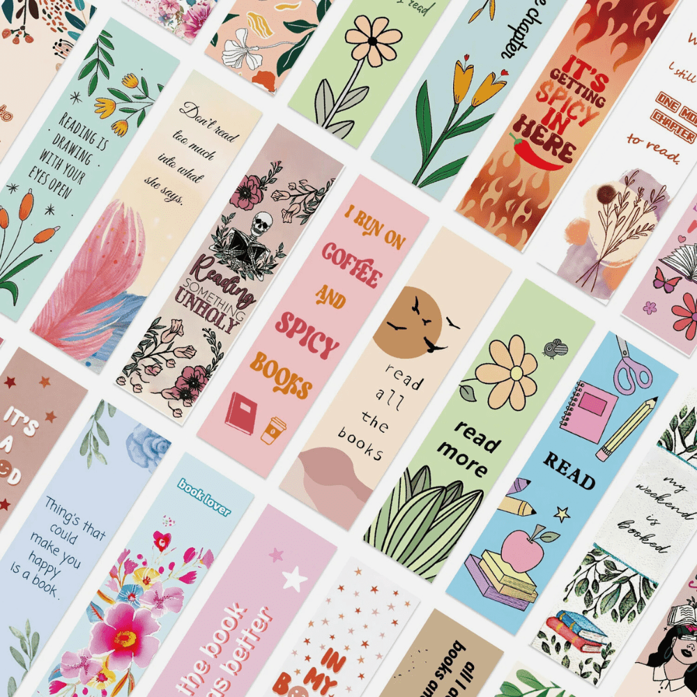 PDL ® - Marque-pages en papier | Messages fleuris 30 marque-pages