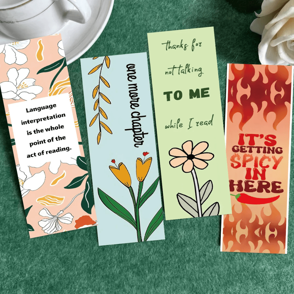 PDL ® - Marque-pages en papier | Messages fleuris 30 marque-pages