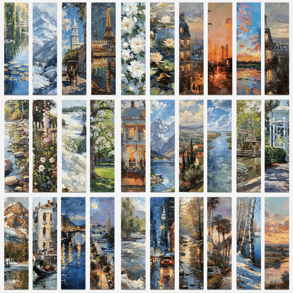 PDL ® - Marque-pages en papier | Paysages uniques 30 marque-pages
