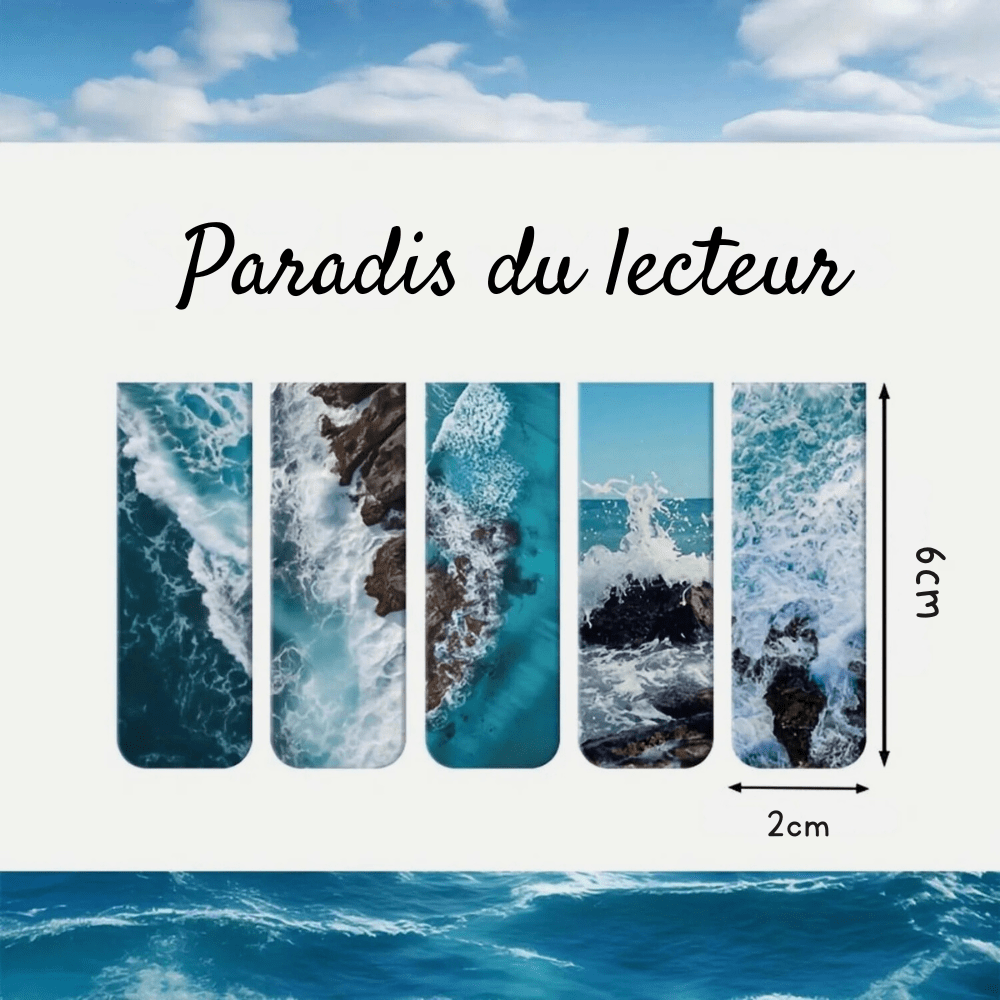 PDL ® - Marque-pages magnétiques | Océan ondoyants 24 marque-pages