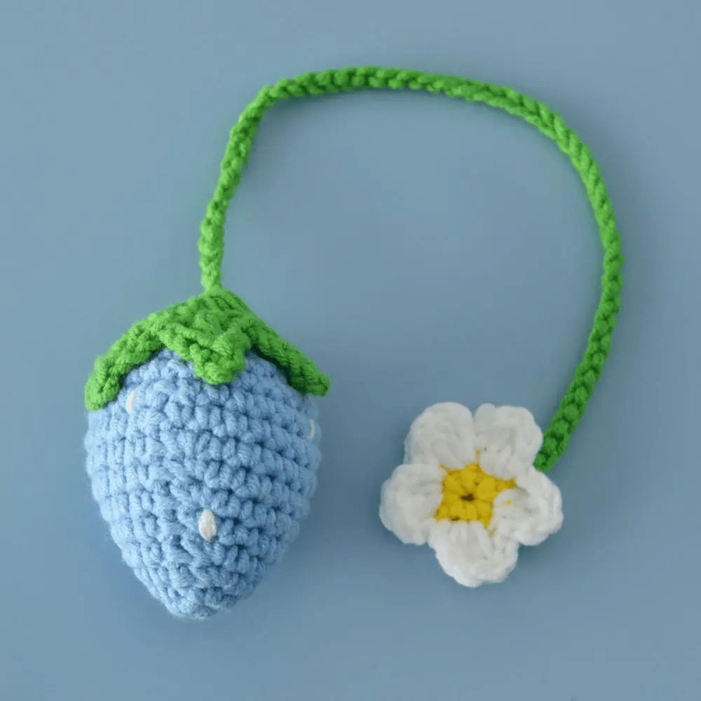 Marque-page au crochet | Fraise | Paradis du lecteur Bleu