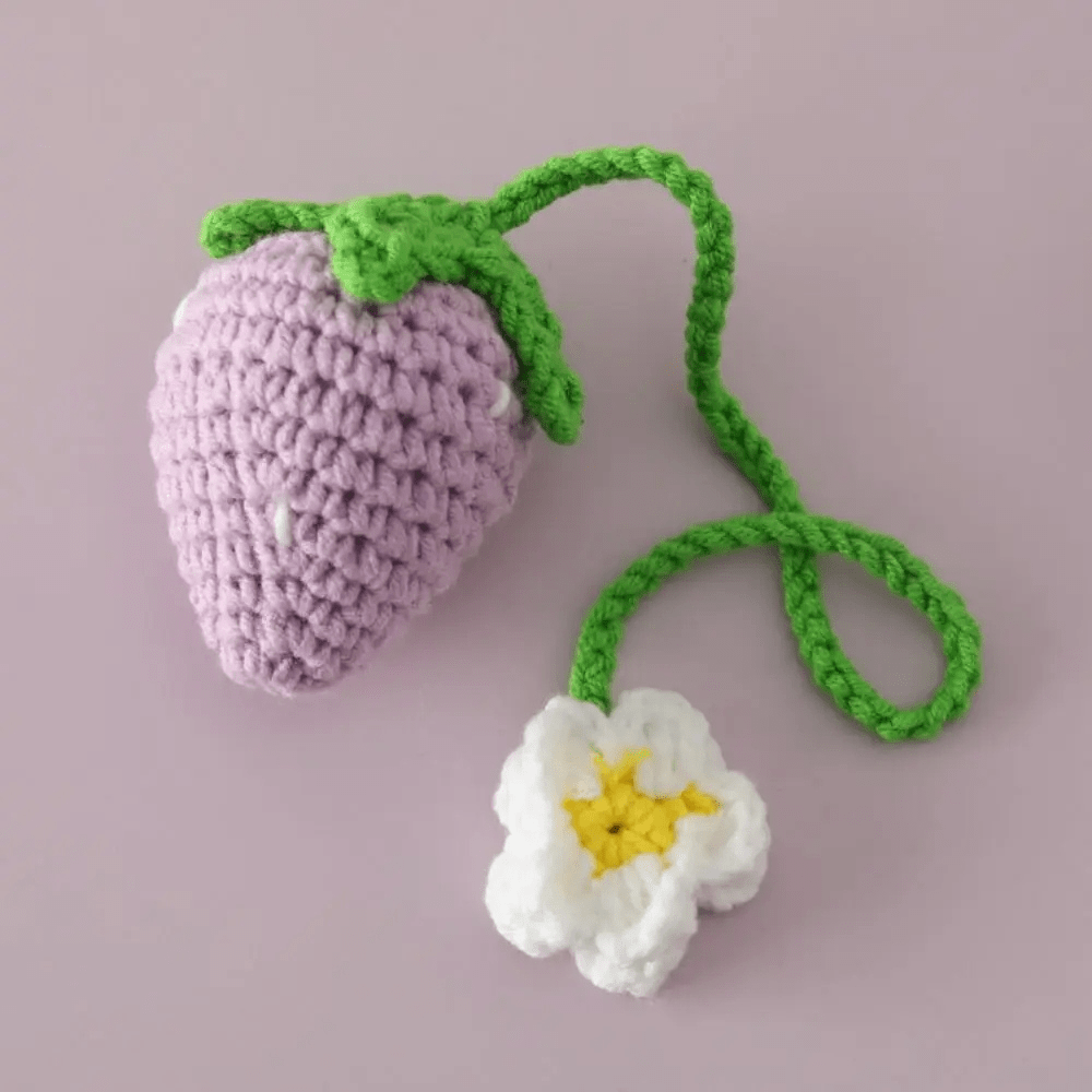 Marque-page au crochet | Fraise | Paradis du lecteur Mauve