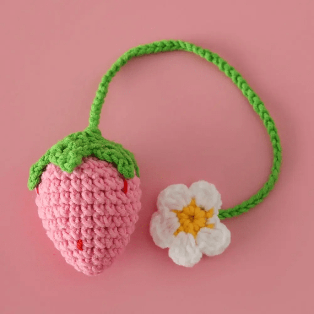 Marque-page au crochet | Fraise | Paradis du lecteur Rose