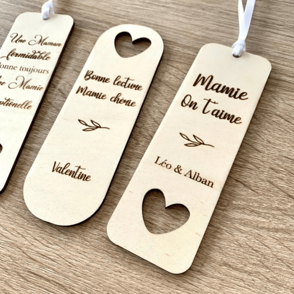 Marque-page personnalisé en bois | Cadeau sentimental 