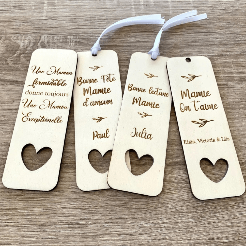 Marque-page personnalisé en bois | Cadeau sentimental 