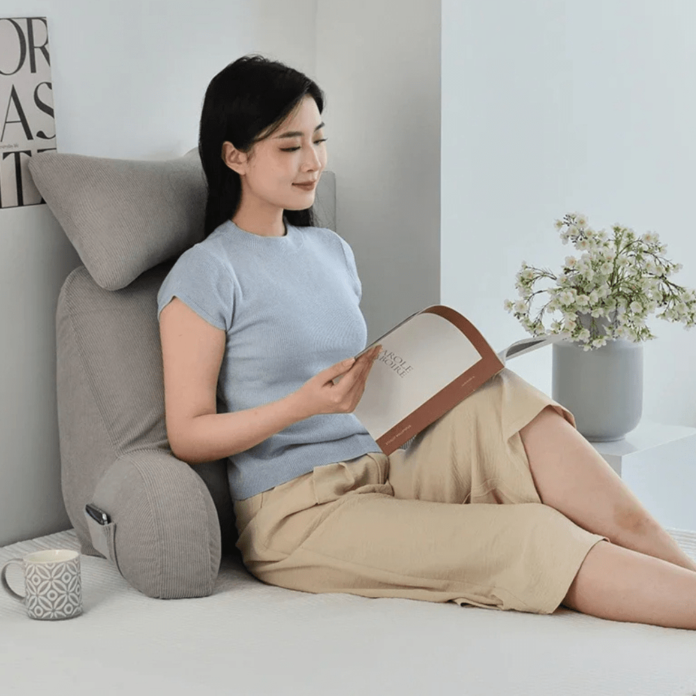 Paradis du lecteur - Coussin de lecture en micropeluche