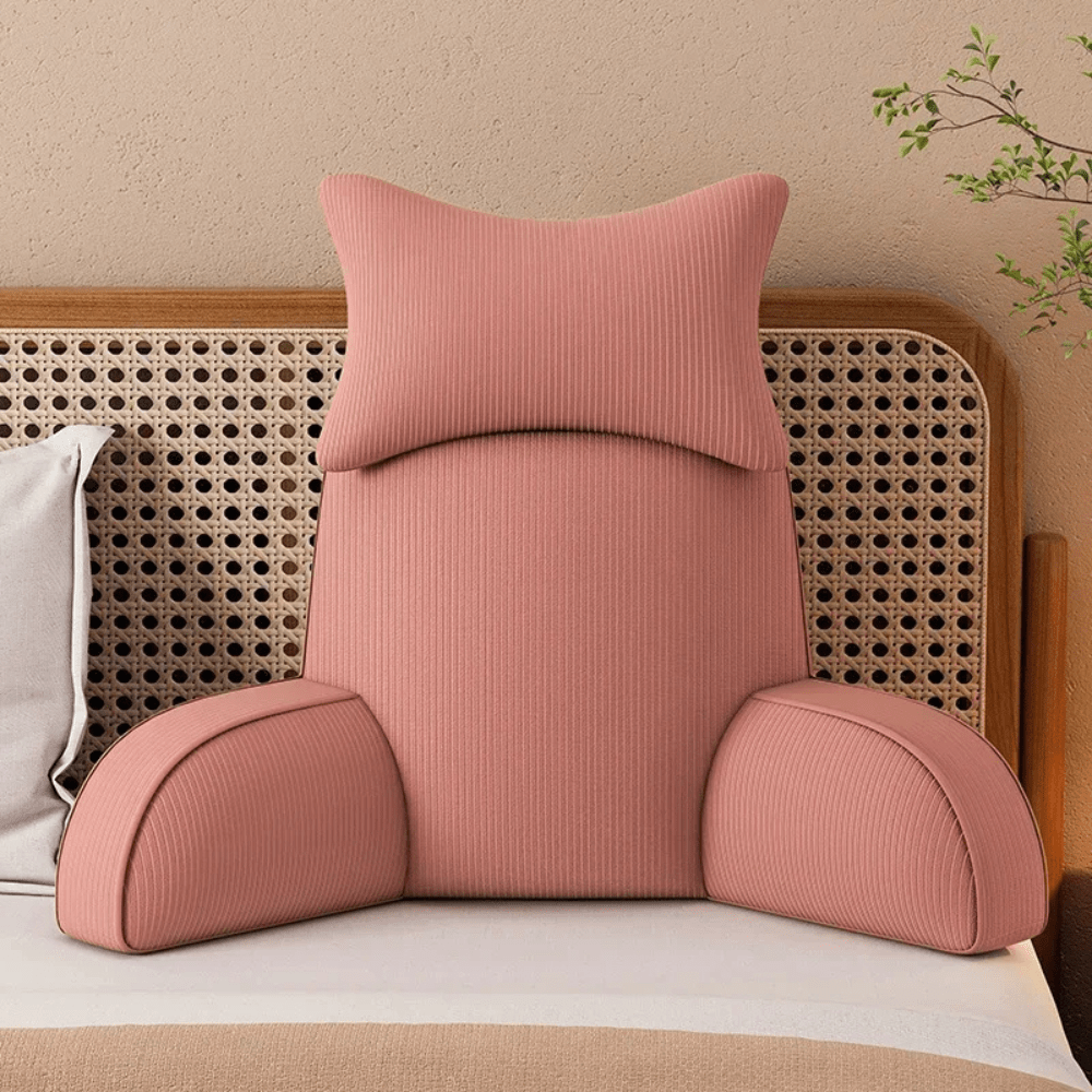 Paradis du lecteur - Coussin de lecture en micropeluche Rose