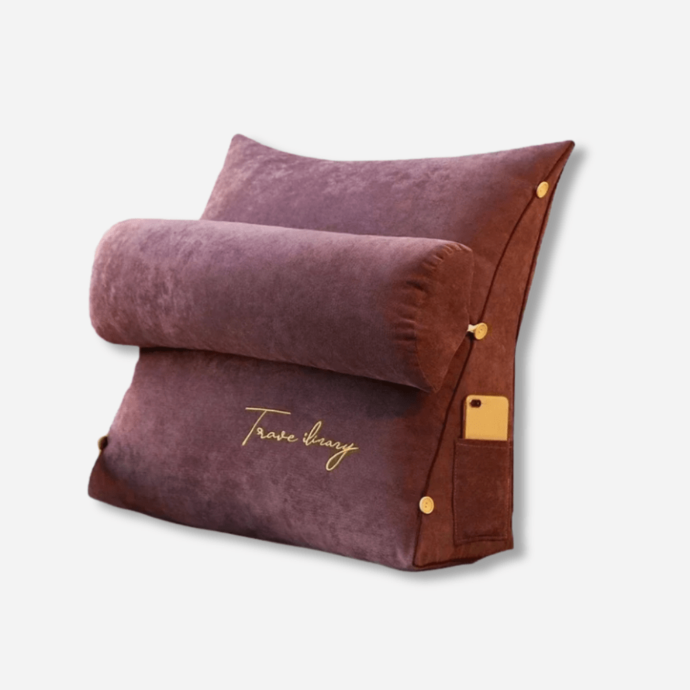 Paradis du lecteur - Coussin de lecture luxe et élégant Mauve / 45x45x20cm