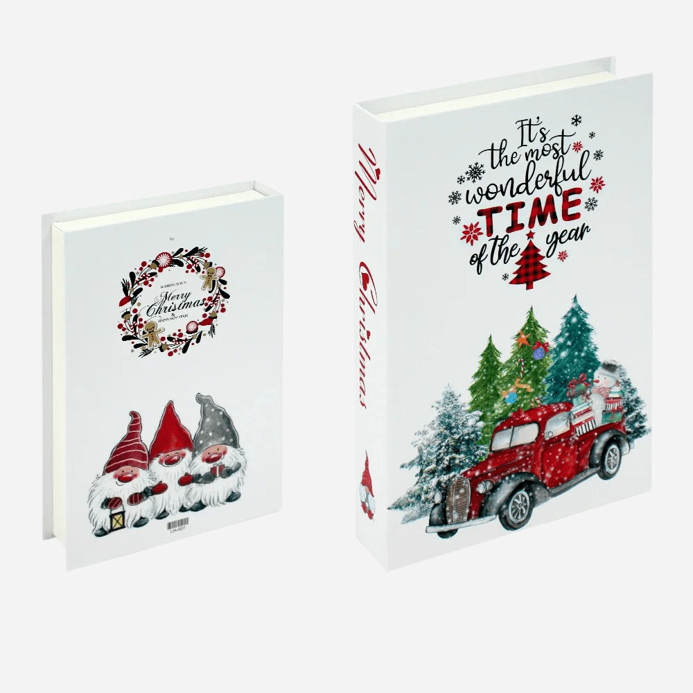 Faux Livre Décoration De Noël – 267 X 170 X 42 Mm, Papier Plaqué Cuivre | Déco étagère, Table Basse, Intérieur Festif
