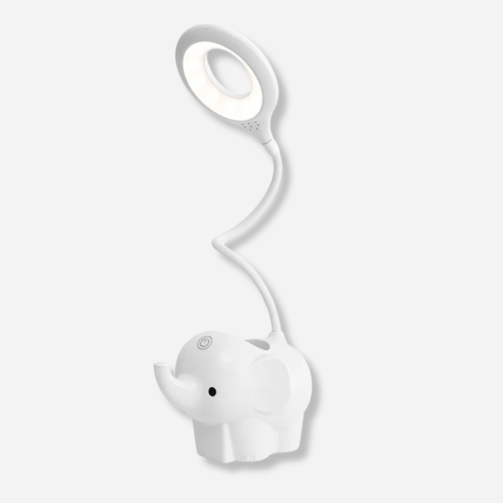 Paradis du lecteur - Lampe de lecture éléphant USB Blanc