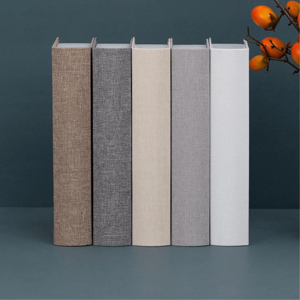 Paradis du lecteur - Lot de 5 faux livres revêtement lin 1