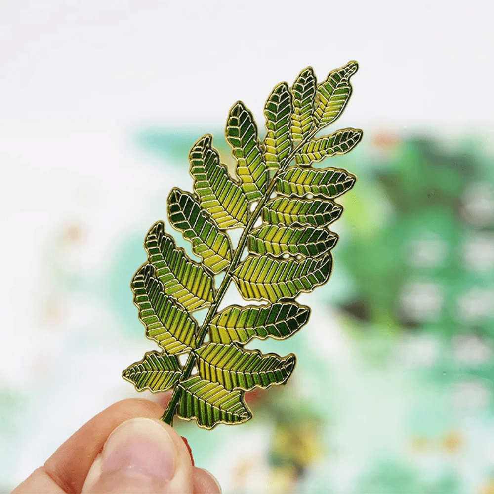 Paradis du lecteur - Marque-page en métal | Feuille Feuille d'acacia