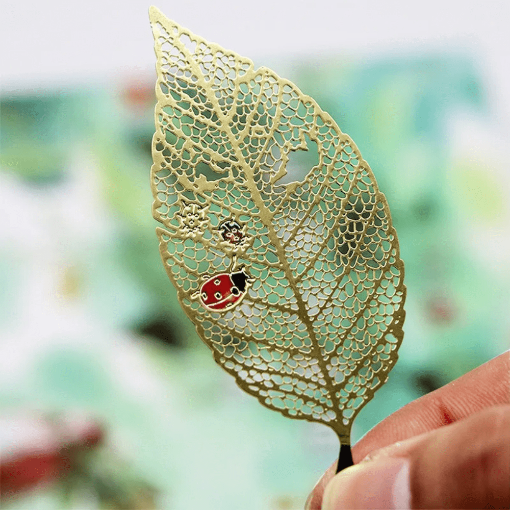 Paradis du lecteur - Marque-page en métal | Feuille Feuille de mûrier