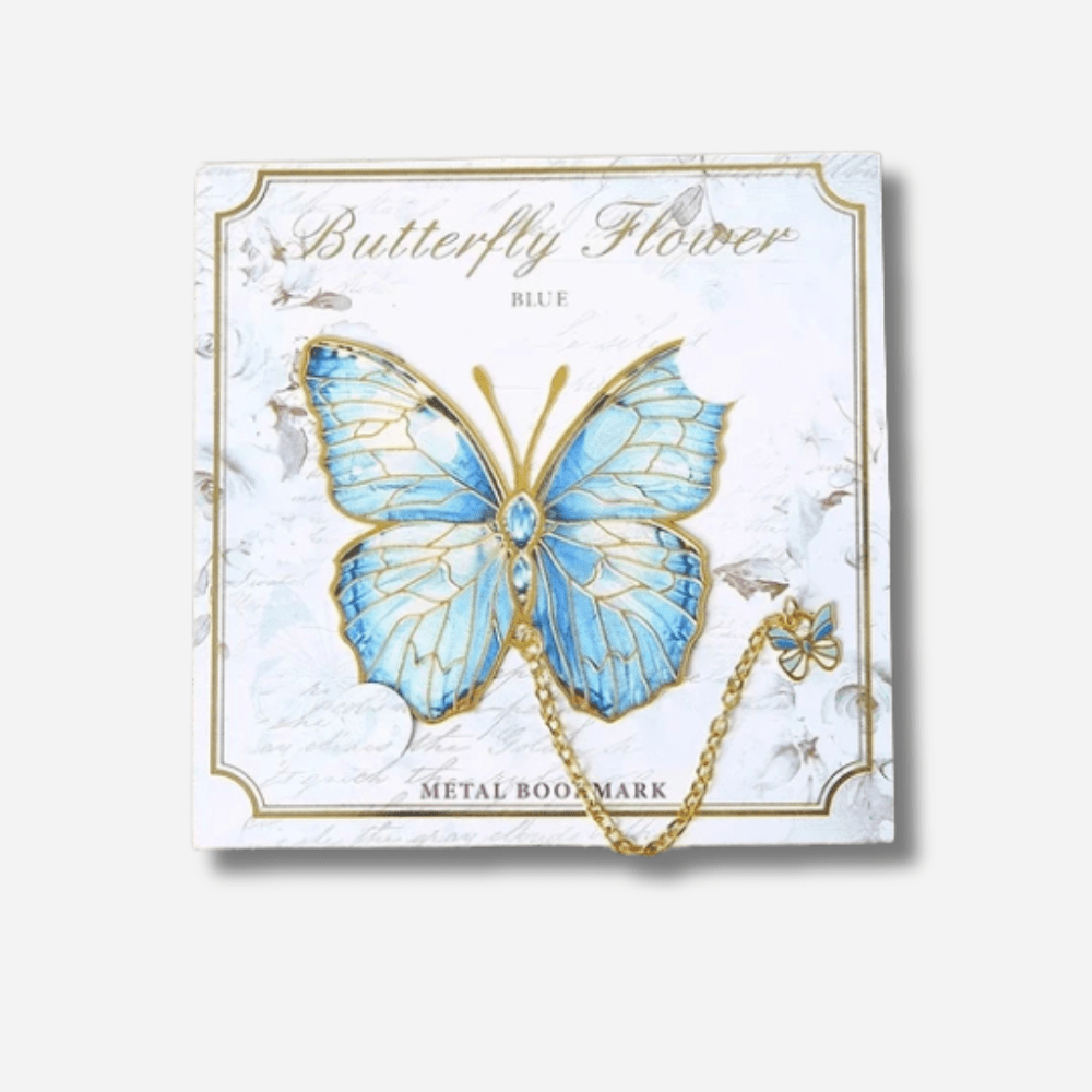 Paradis du lecteur - Marque-page pendentif | Papillon Bleu