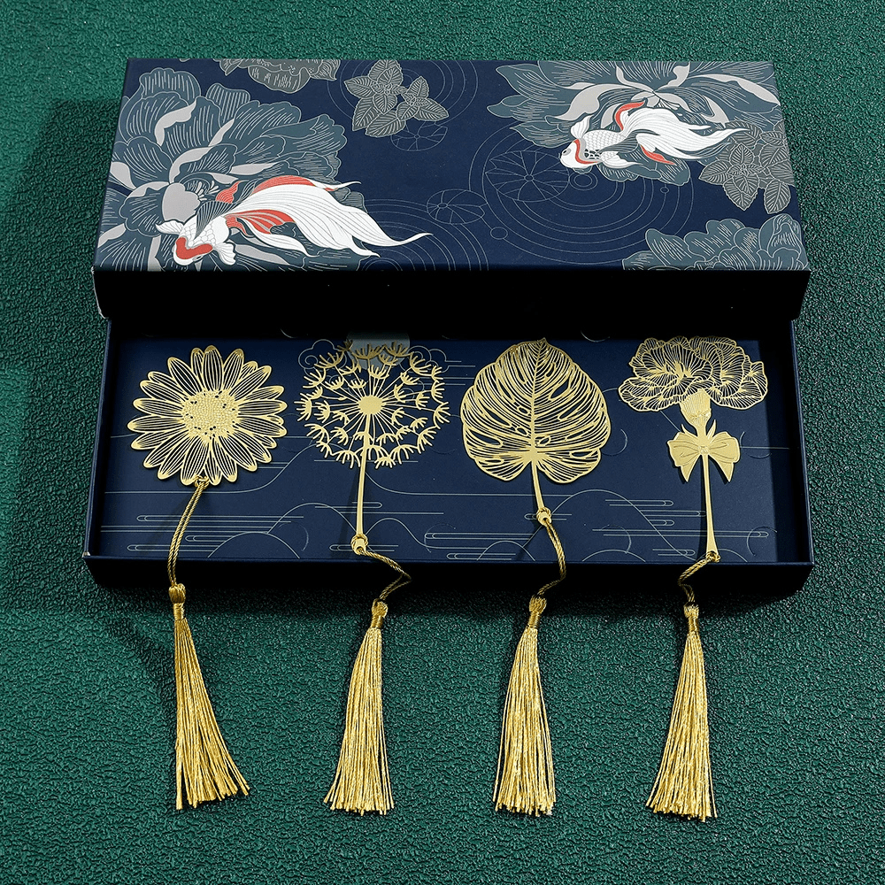Marque-pages en métal | Coffret fleuri