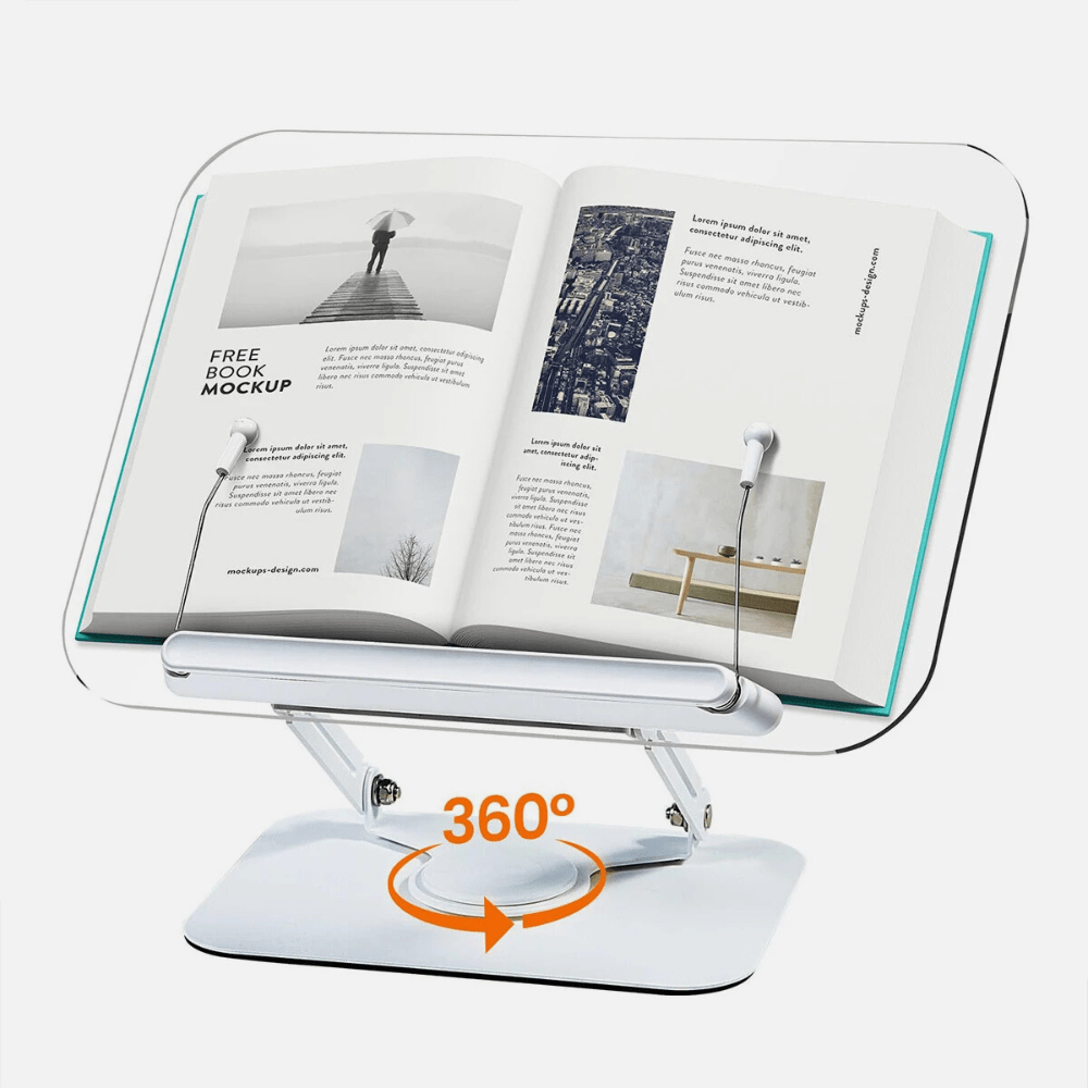 Paradis du lecteur ® - Porte livre de cuisine rotatif Blanc