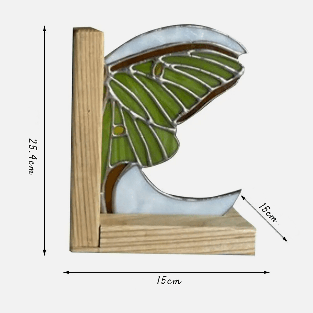 Paradis du lecteur - Serre-livre en bois | Papillon lune Vert