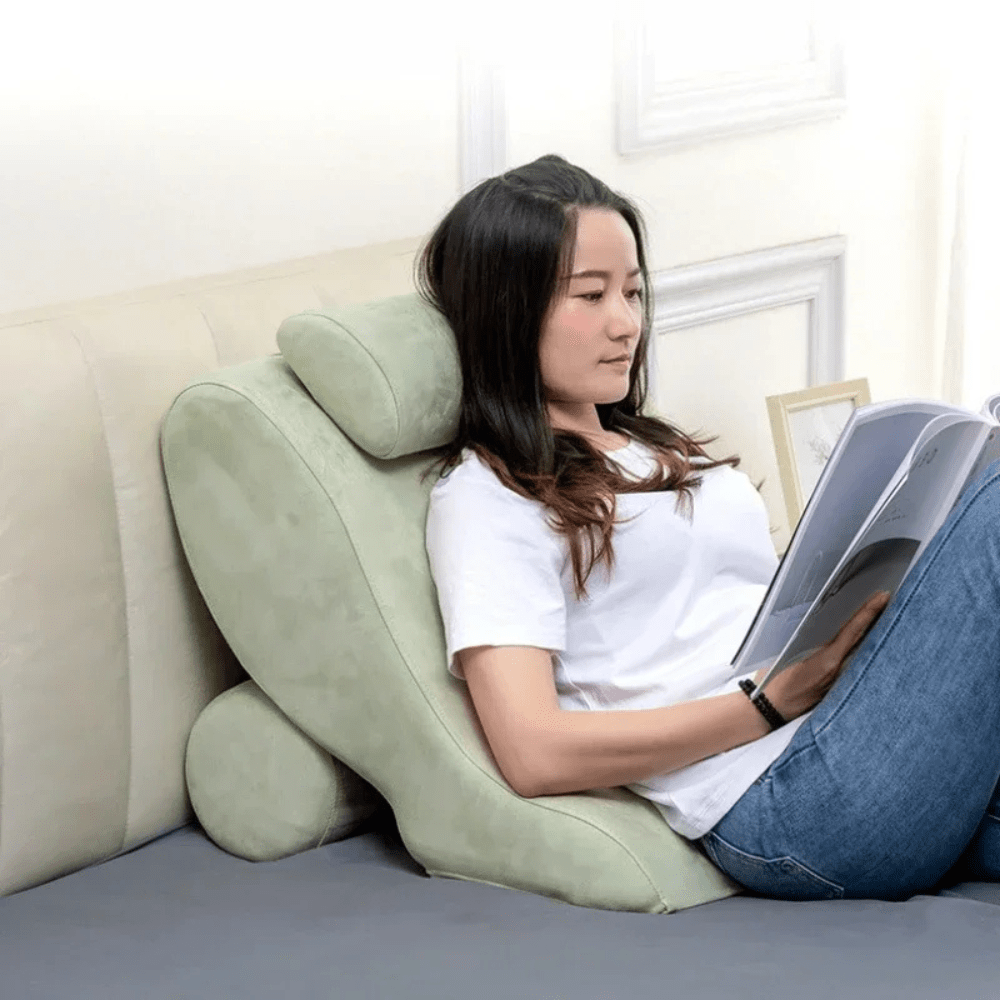 PDL® - Coussin de lecture anti-reflux avec appui-tête ergonomique Vert