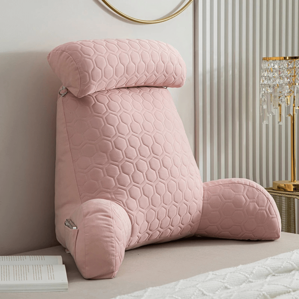 PDL® - Coussin de lecture pour lit avec accoudoirs Rose