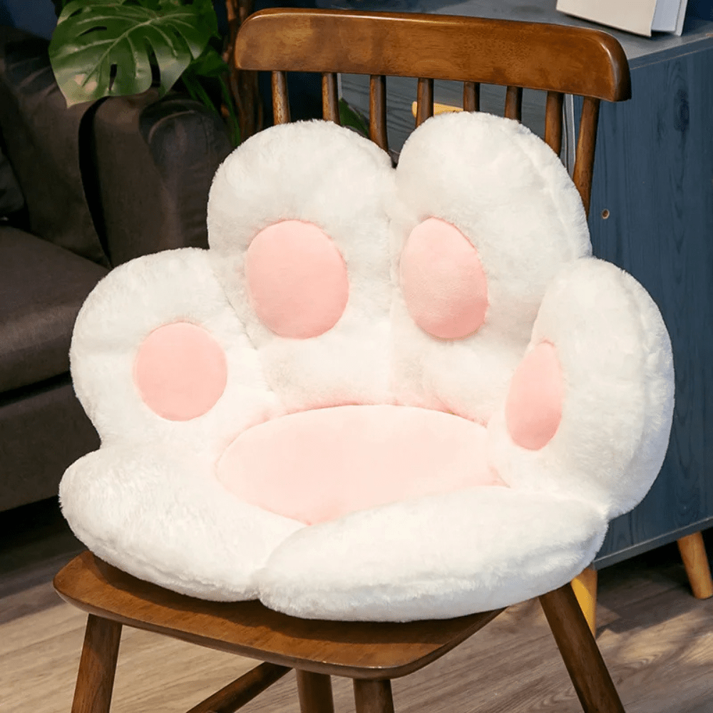 PDL® - Coussin de lecture pour siège en forme de patte de chat Blanc